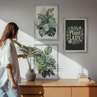 Wanddecoratie set schilderijen tropische planten Plant Lady