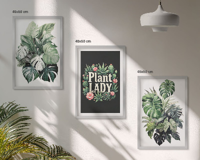 Wanddecoratie set schilderijen Rośliny tropikalne Plant Lady