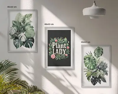 Wanddecoratie set schilderijen tropische planten Plant Lady