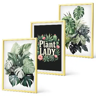 Wanddecoratie set schilderijen tropische planten Plant Lady