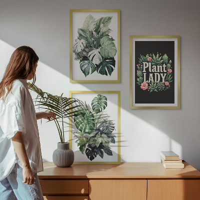 Wanddecoratie set schilderijen Rośliny tropikalne Plant Lady