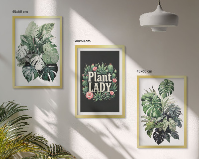 Wanddecoratie set schilderijen Rośliny tropikalne Plant Lady