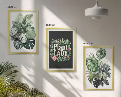 Wanddecoratie set schilderijen tropische planten Plant Lady