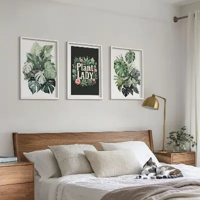 Wanddecoratie set schilderijen tropische planten Plant Lady