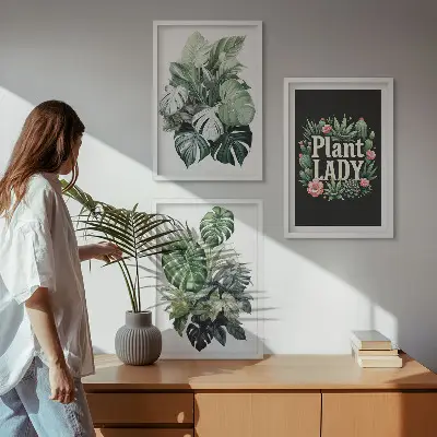 Wanddecoratie set schilderijen tropische planten Plant Lady