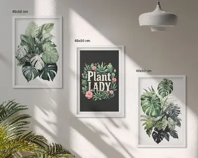 Wanddecoratie set schilderijen tropische planten Plant Lady