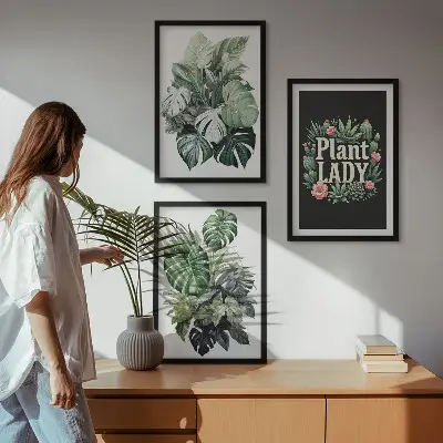 Wanddecoratie set schilderijen tropische planten Plant Lady