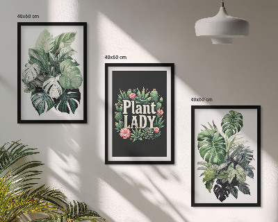 Wanddecoratie set schilderijen Rośliny tropikalne Plant Lady