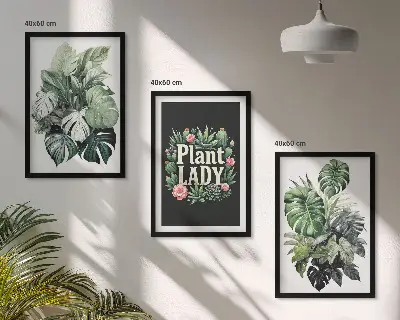 Wanddecoratie set schilderijen tropische planten Plant Lady