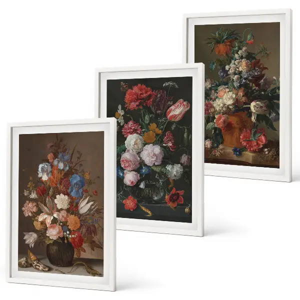 Fotowand bloemen in vazen composities