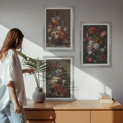 Fotowand bloemen in vazen composities