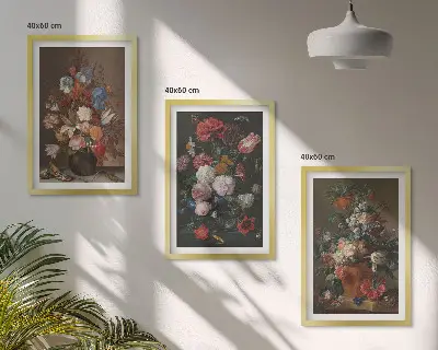 Fotowand bloemen in vazen composities