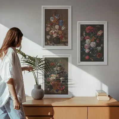 Fotowand bloemen in vazen composities