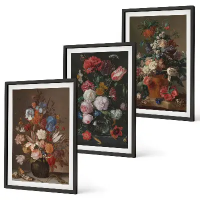 Fotowand bloemen in vazen composities