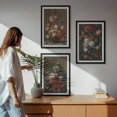 Fotowand bloemen in vazen composities