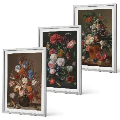 Fotowand bloemen in vazen composities