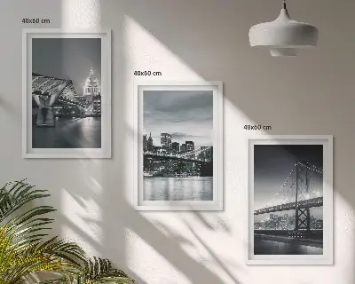 Fotowand stadsarchitectuur met bruggen in grijstinten