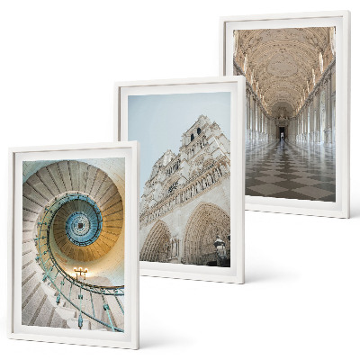 Wanddecoratie set schilderijen Schody spiralne katedry fasada