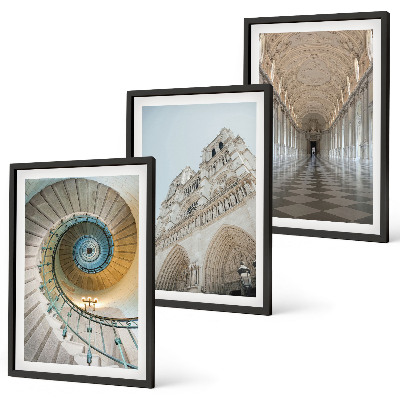 Wanddecoratie set schilderijen Schody spiralne katedry fasada