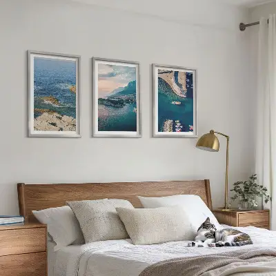 Fotowand met uitzicht op zee, kliffen en havens