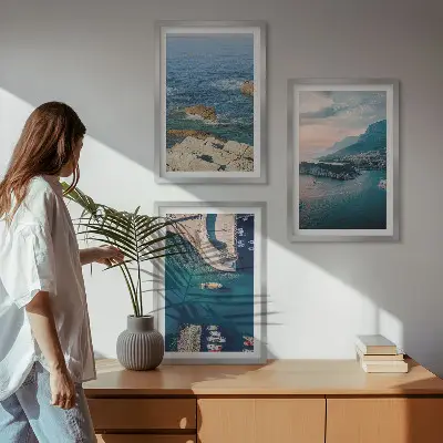 Fotowand met uitzicht op zee, kliffen en havens