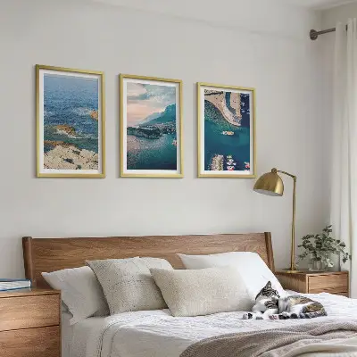 Fotowand met uitzicht op zee, kliffen en havens