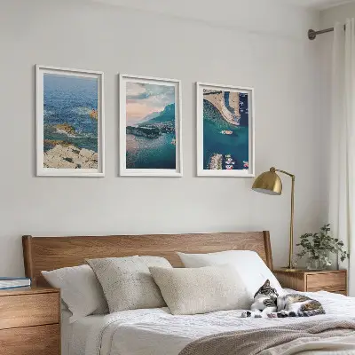 Fotowand met uitzicht op zee, kliffen en havens