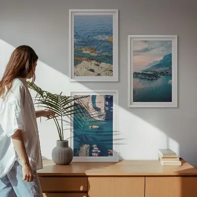 Fotowand met uitzicht op zee, kliffen en havens
