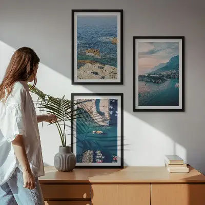 Fotowand met uitzicht op zee, kliffen en havens