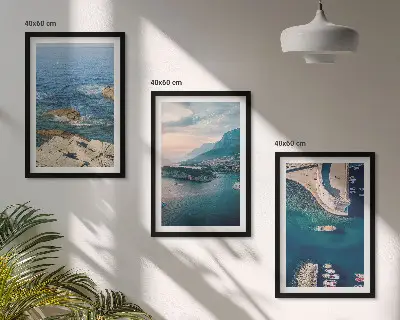 Fotowand met uitzicht op zee, kliffen en havens