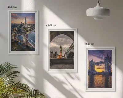 Fotowand stad met bruggen en klokkentorens