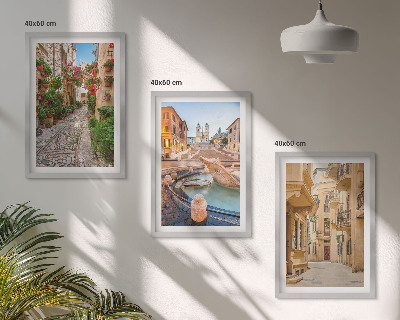 Wanddecoratie set schilderijen Urokliwe uliczki fontanny
