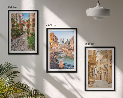 Wanddecoratie set schilderijen Urokliwe uliczki fontanny