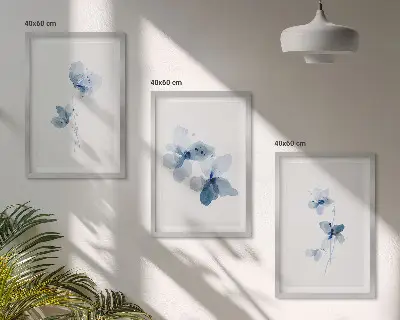 Fotowand blauwe bloemen