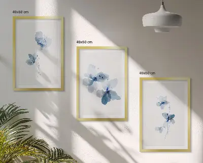 Fotowand blauwe bloemen