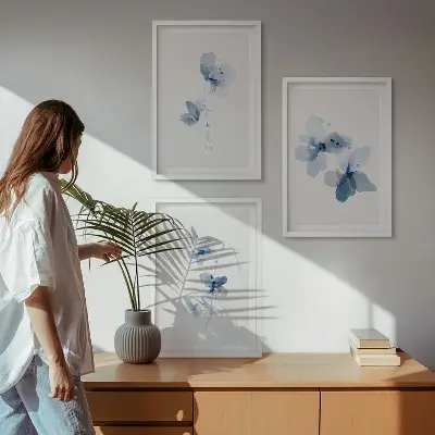 Fotowand blauwe bloemen