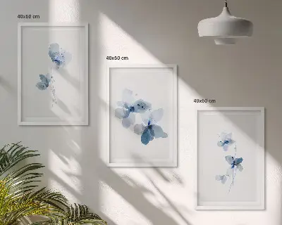 Fotowand blauwe bloemen