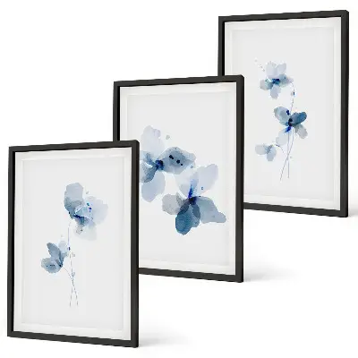 Fotowand blauwe bloemen