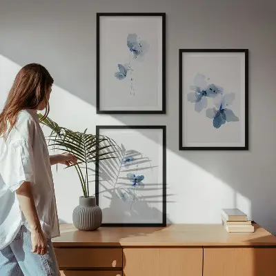 Fotowand blauwe bloemen