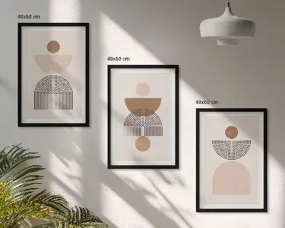 Wanddecoratieset schilderijen Abstracte bruine vormen