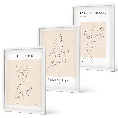 Fotowand minimalistische poster met vrouwensilhouetten