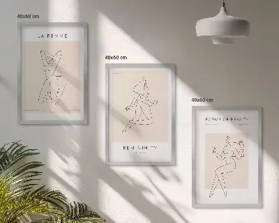 Fotowand minimalistische poster met vrouwensilhouetten