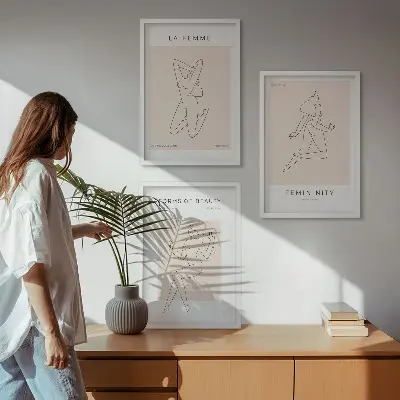 Fotowand minimalistische poster met vrouwensilhouetten