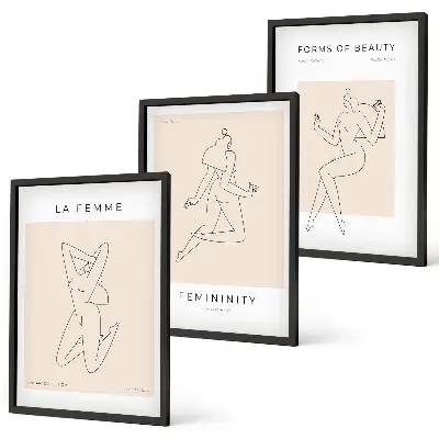 Fotowand minimalistische poster met vrouwensilhouetten