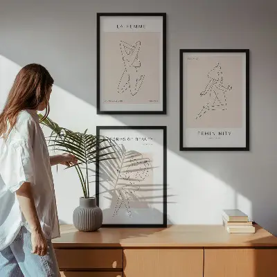 Fotowand minimalistische poster met vrouwensilhouetten