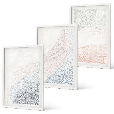 Wanddecoratie set schilderijen Abstrakcyjne fale tektura pastel