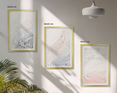 Wanddecoratie set schilderijen Abstrakcyjne fale tektura pastel