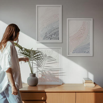 Wanddecoratie set schilderijen Abstrakcyjne fale tektura pastel