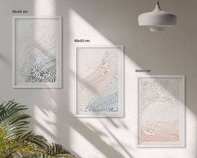 Wanddecoratie set schilderijen Abstrakcyjne fale tektura pastel