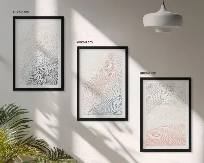 Wanddecoratieset schilderijen abstracte golven in pasteltinten op karton
